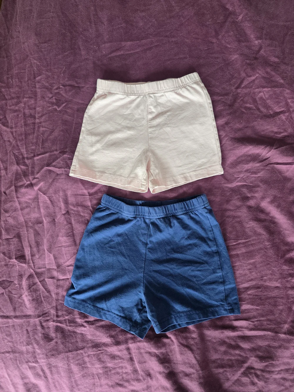 Carter's Cotton Elastic-Waist Shorts - White & Blue